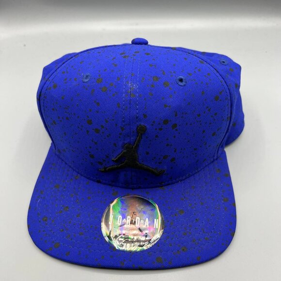 Air‎ Jordan Hat Men Blue Black Speckled Print Jumpman Snap Back Cap - Picture 1 of 7